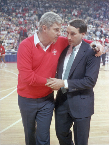 Coach krzyzewski and Coach Bobby Knight